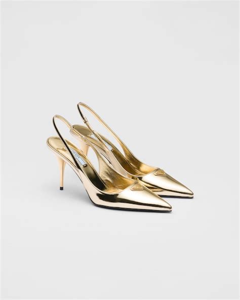 prada leather pump|prada metallic slingback pumps.